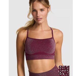 VS Pink Shimmer Wild Rose Women's Sports Bra